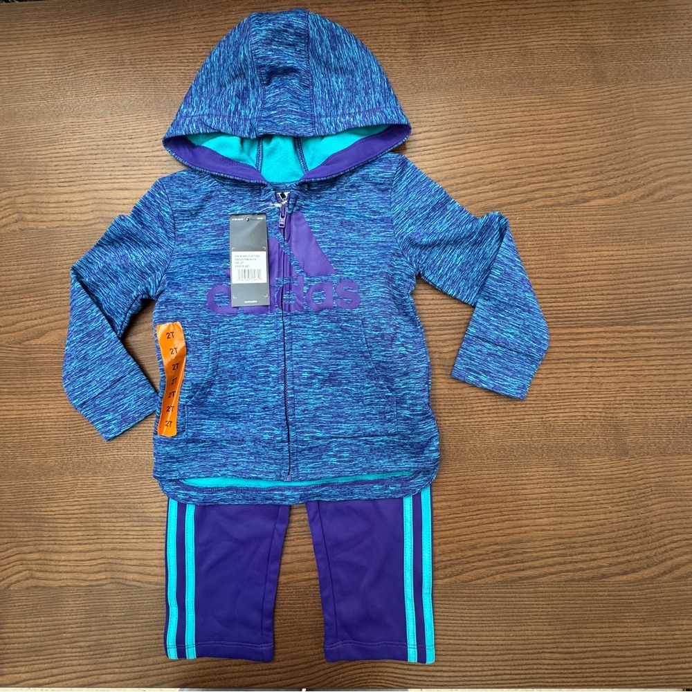 Adidas Purple Kids' Hoodie Set
